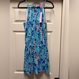 Lilly Pulitzer Gianni Skort Romper; SMALL; Turtle Villa